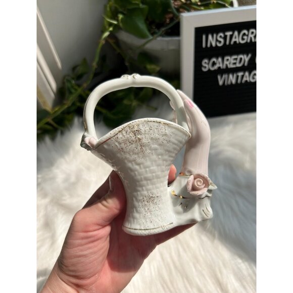 Bone China hand catch all flowers trinket dish vintage basket - Picture 3 of 5